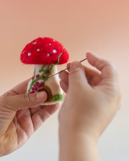 Mushroom Cottage Needle Felting Kit